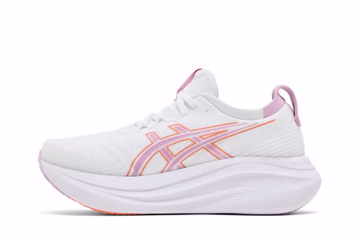 ASICS Women's Gel Nimbus 27 White Light Ube, view 4
