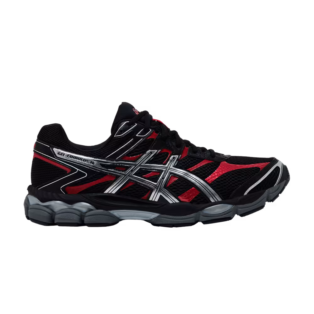 ASICS Gel Cumulus 16 Black Red Pure Silver
