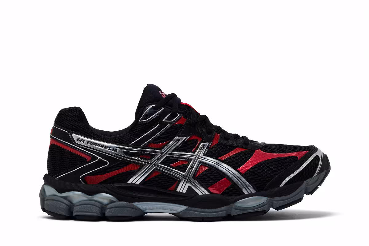 ASICS Gel Cumulus 16 Black Red Pure Silver, view 2