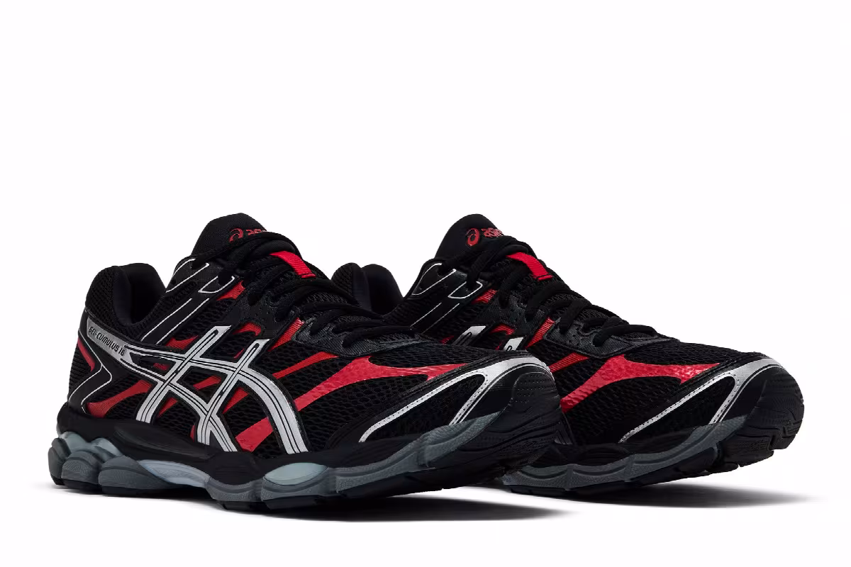 ASICS Gel Cumulus 16 Black Red Pure Silver, view 9