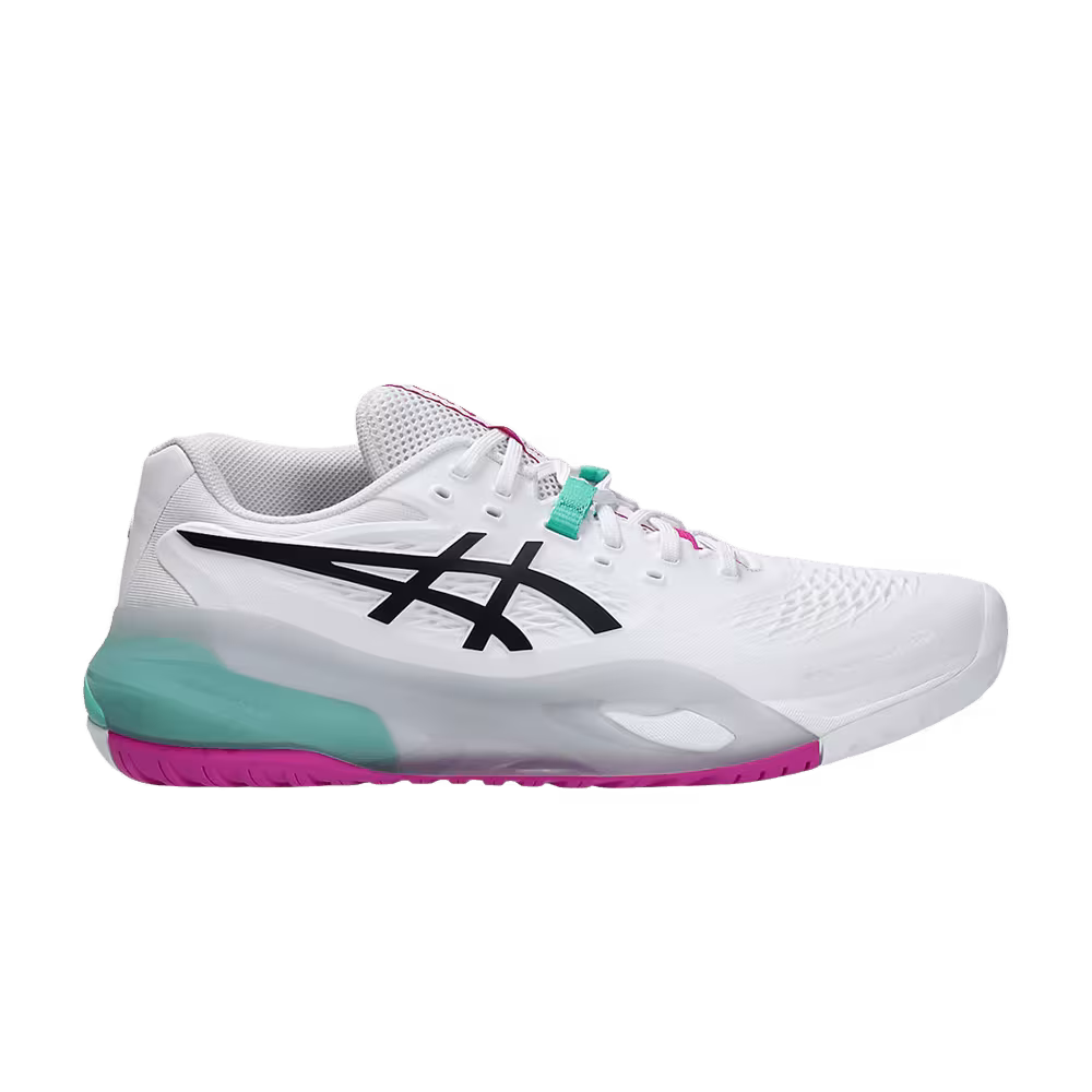 ASICS Gel Resolution X 2E Wide White Aurora Green