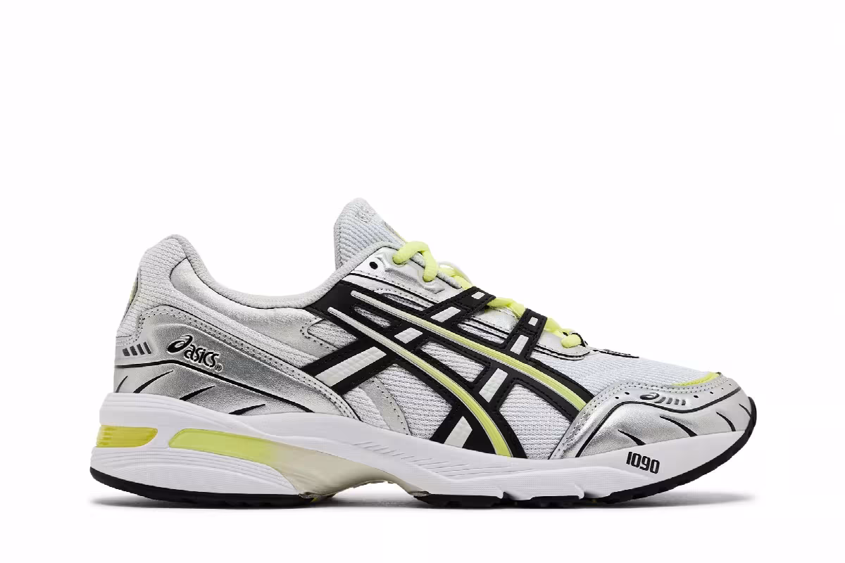 ASICS Gel 1090 White Silver Yellow, view 2