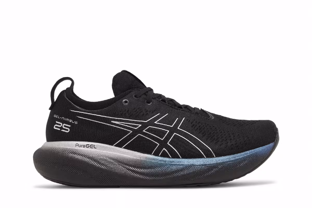 Asics Gel Nimbus 25 Platinum Black Pure Silver, view 2