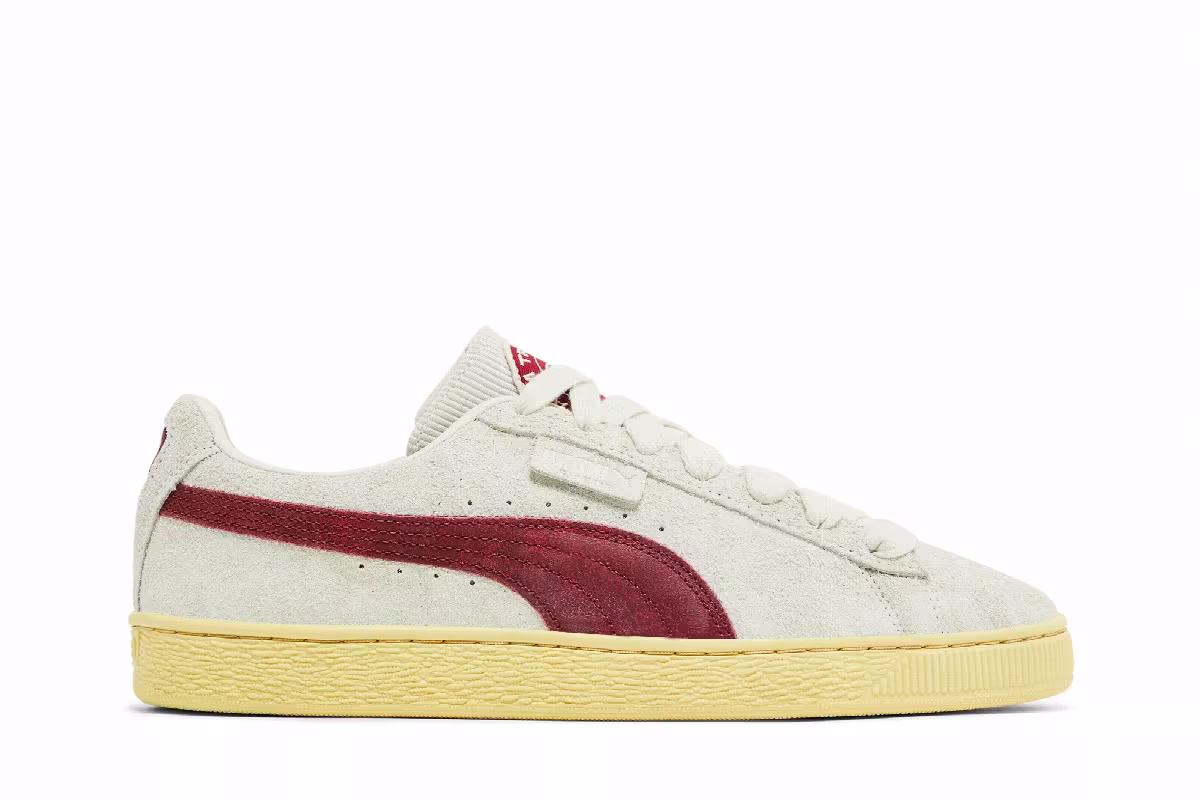 Palm Tree Crew x Puma Suede R Vapor Grey Club Red, view 2