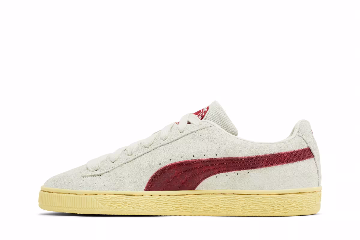 Palm Tree Crew x Puma Suede R Vapor Grey Club Red, view 4