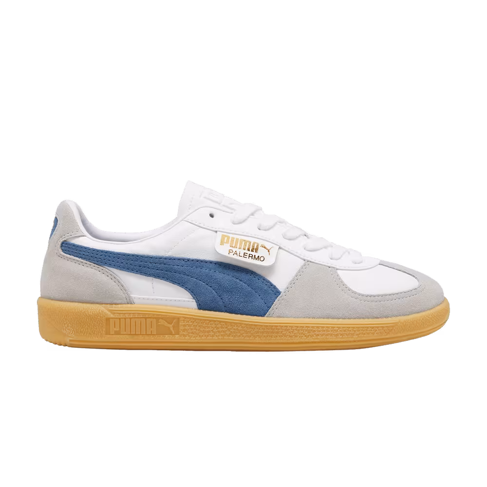 Puma Palermo Leather White Blue Horizon Gum