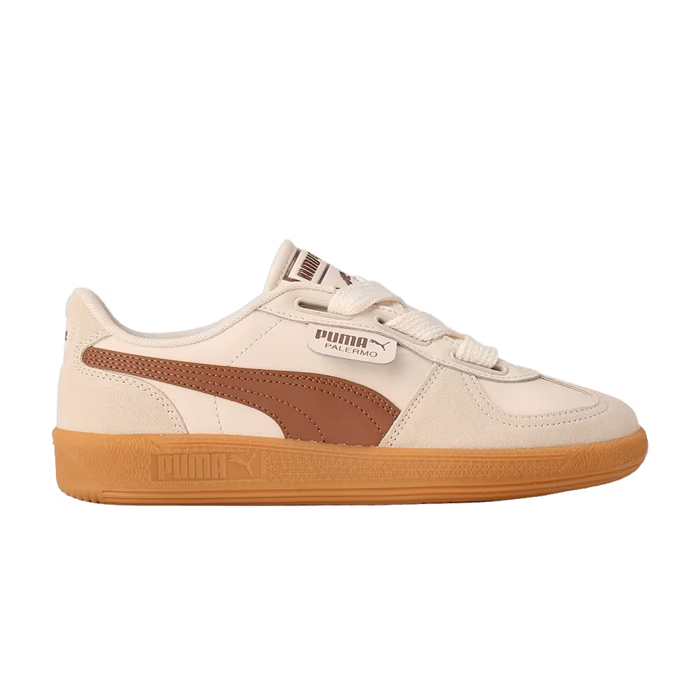 Puma Women's Palermo Wide Lace SD Frosted Ivory Brown Mushroom
