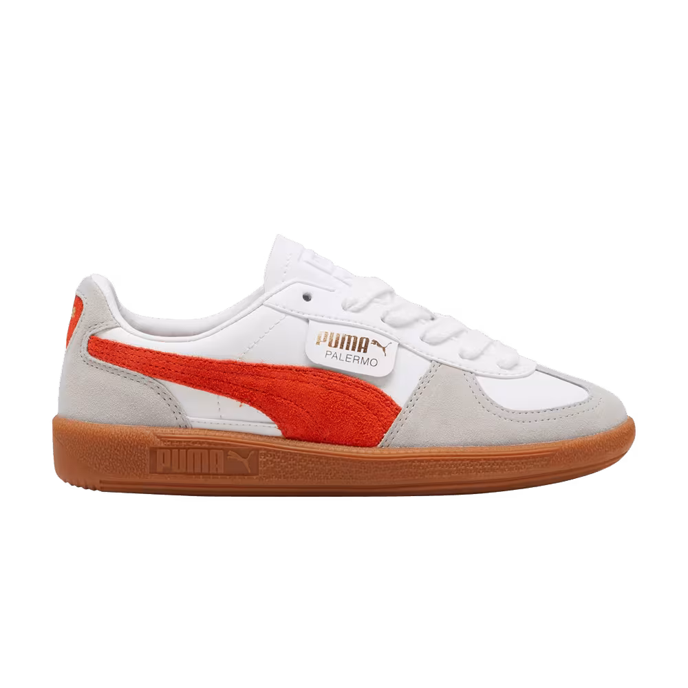 Puma Palermo Leather Big Kid White Redmazing Gum
