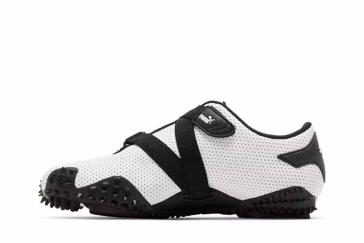 Puma Mostro Perforated Leather Pack - White Black, view 4