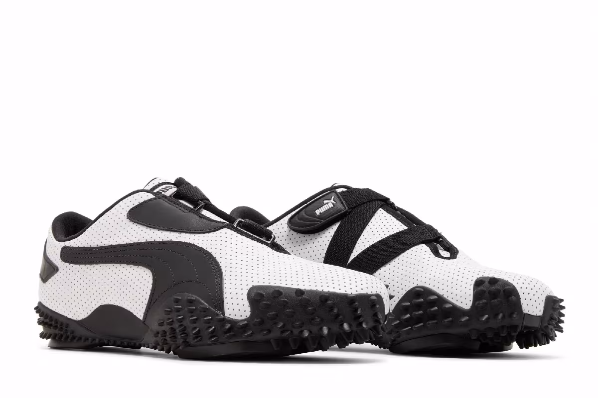 Puma Mostro Perforated Leather Pack - White Black, view 9