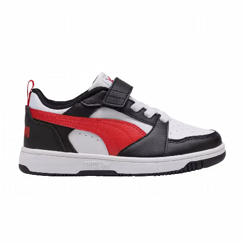 Puma Rebound V6 Low Little Kid 'White Black Red'