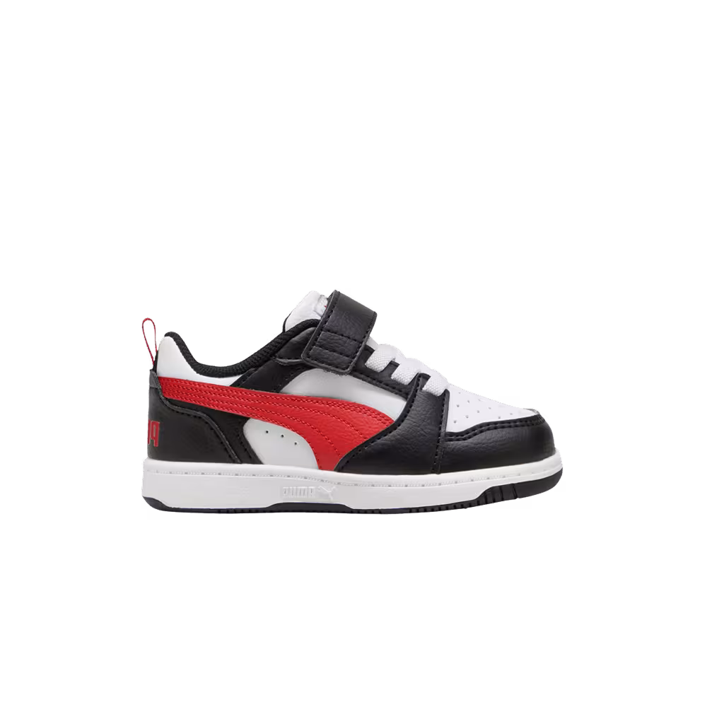 Puma Rebound V6 Low Toddler White Black Red