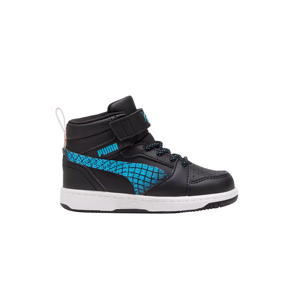 Puma Rebound V6 Mid Toddler Black Flame Flicker