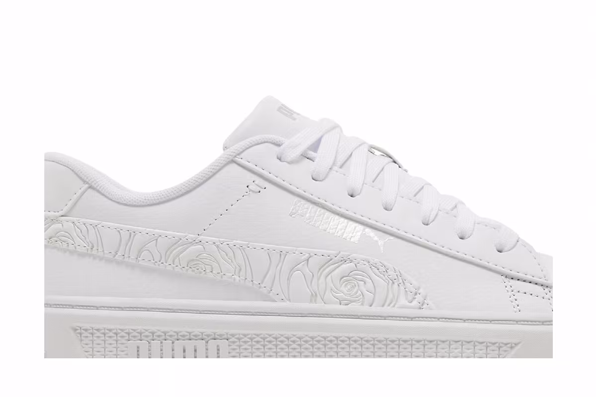 Puma Women's Smash Platform v3 White Silver Rose, view 3
