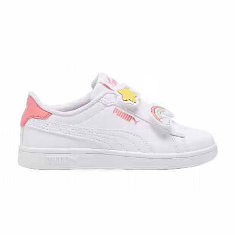 Puma Smash 3.0 V Little Kid 'Badges - White Passionfruit'