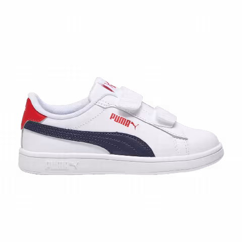 Puma Smash 3.0 Leather Velcro Little Kid 'White Navy Red'