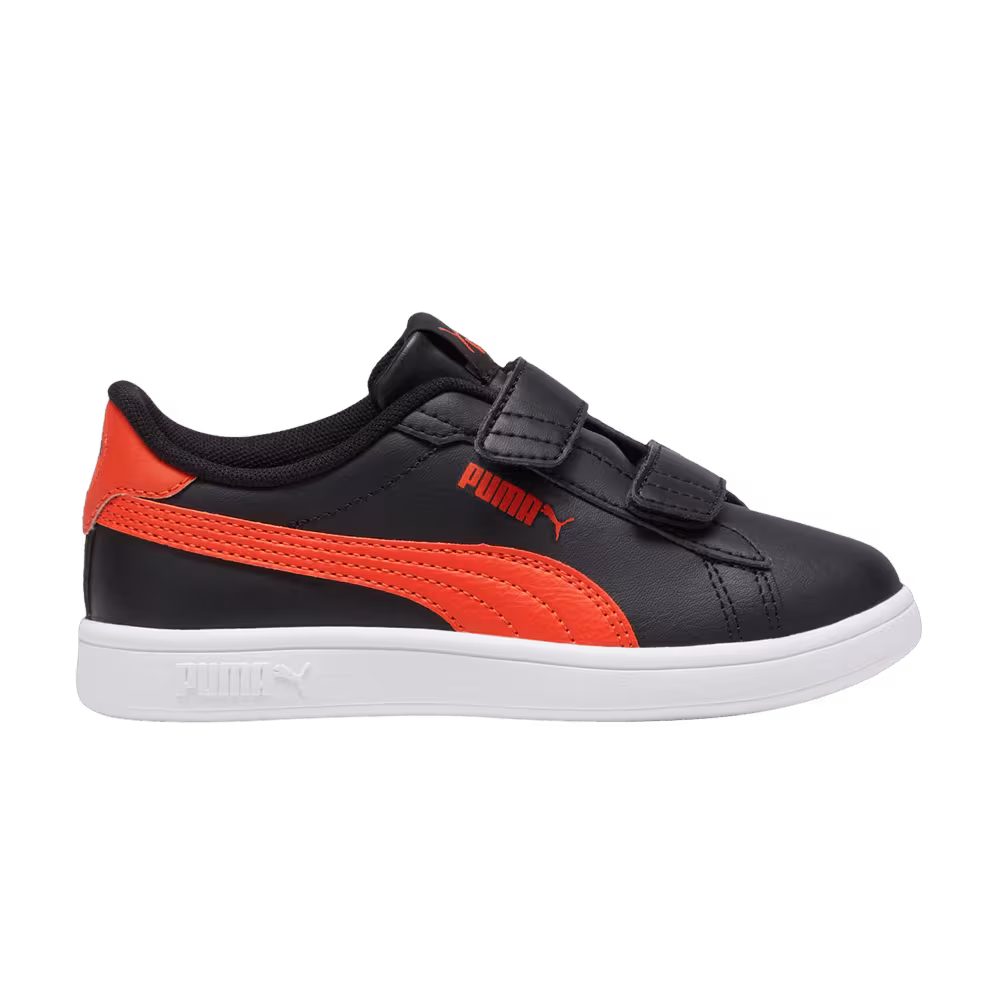 Puma Smash 3.0 Leather Velcro Little Kid Black Redmazing