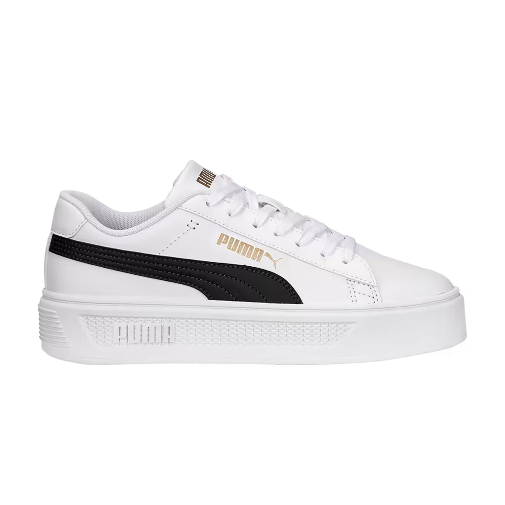 Puma Women's Smash Platform v3 White Black Gold