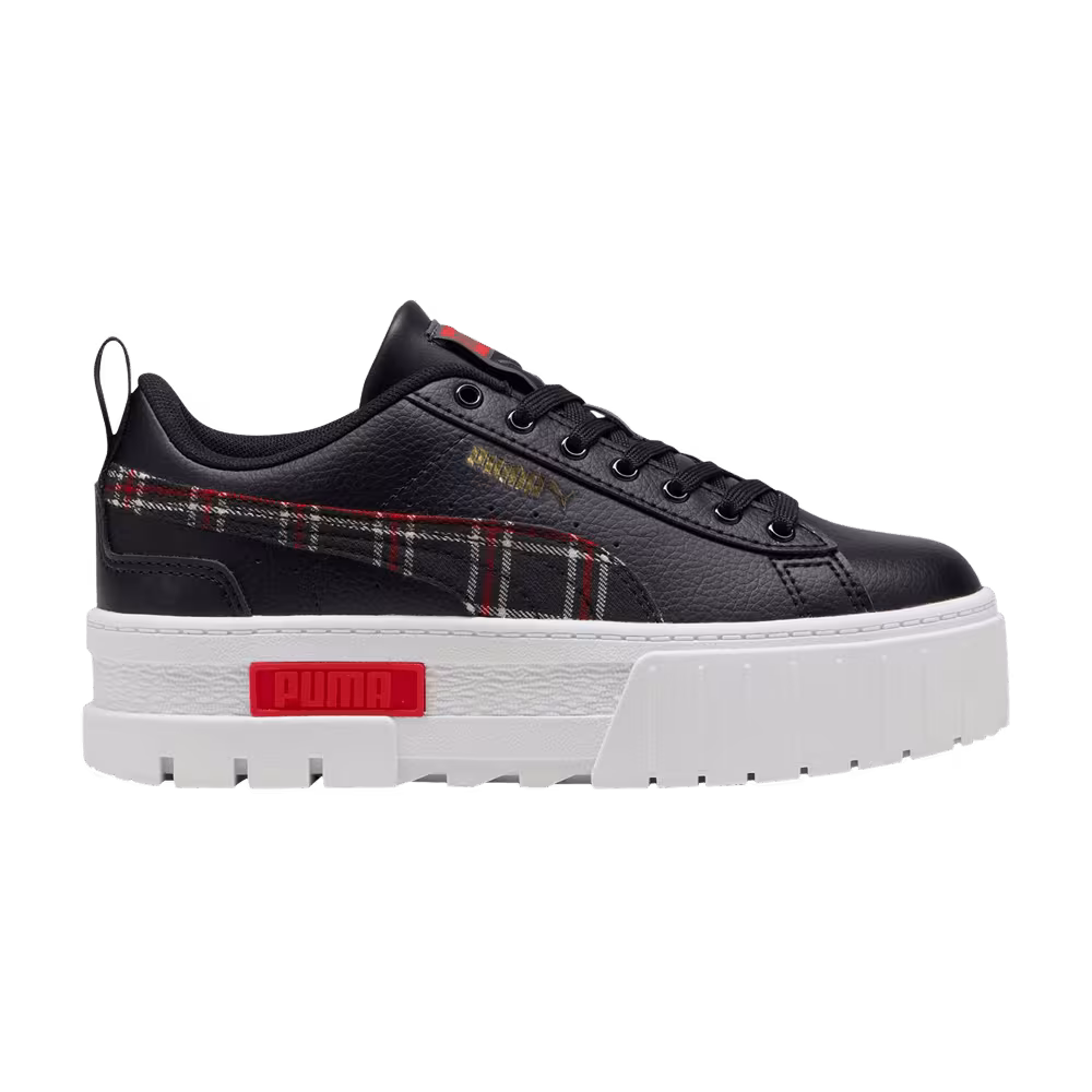 Puma Mayze Winter Big Kid Tartan Formstrip - Black For All Time Red