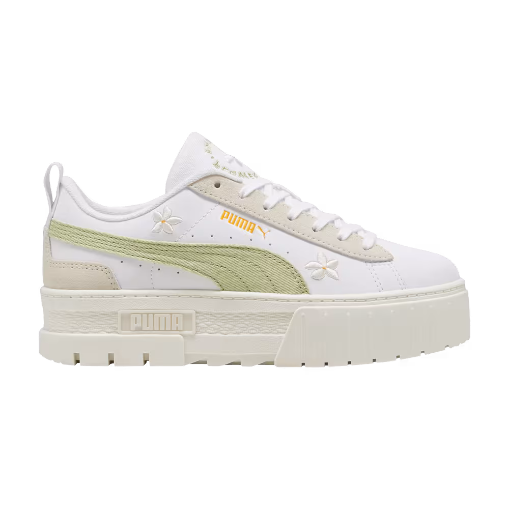 Puma Women's Mayze Floral Embroidery - White Pistachio G