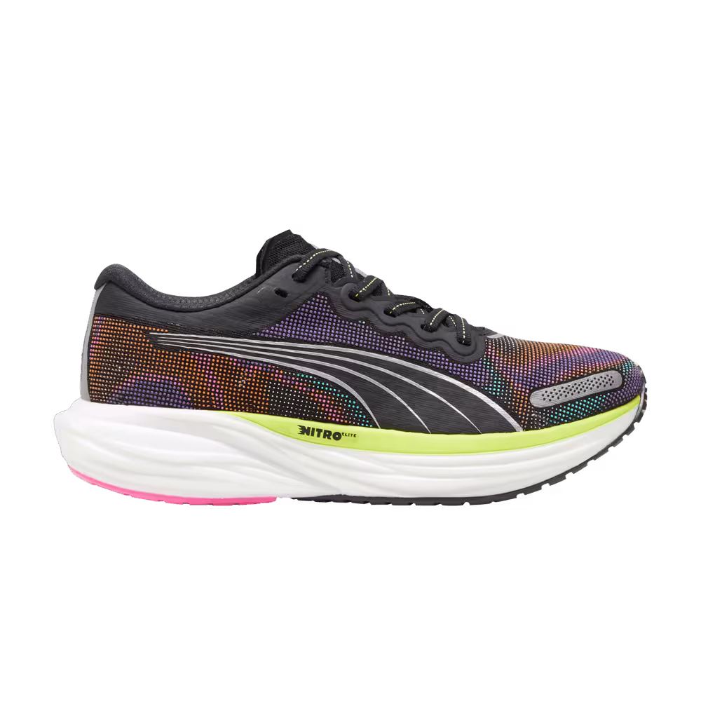 Puma Women's Deviate Nitro 2 Black Lime Poison Pink