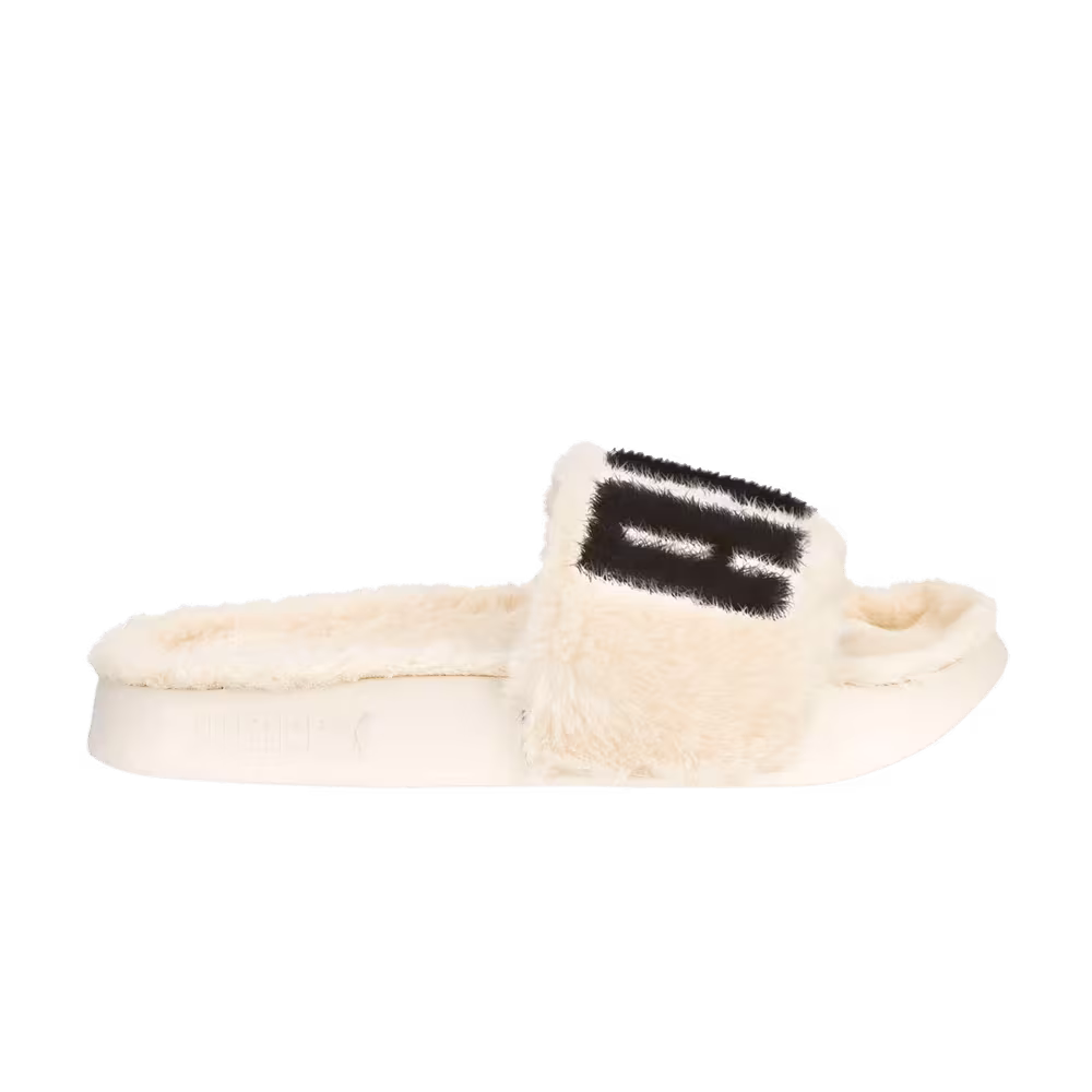 Puma Women's Leadcat 2.0 Fuzz Slide Eggnog Black