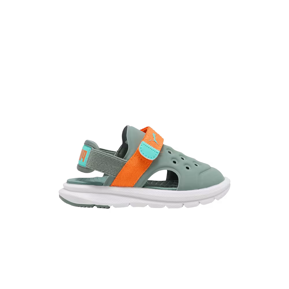 Puma Evolve AC Sandal Toddler Green Moon Orange Glo