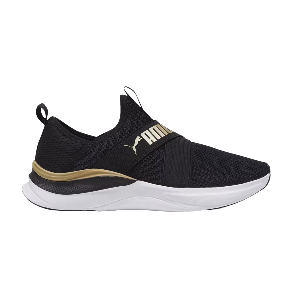Puma Women's Softride Harmony Slip-On Black Gold