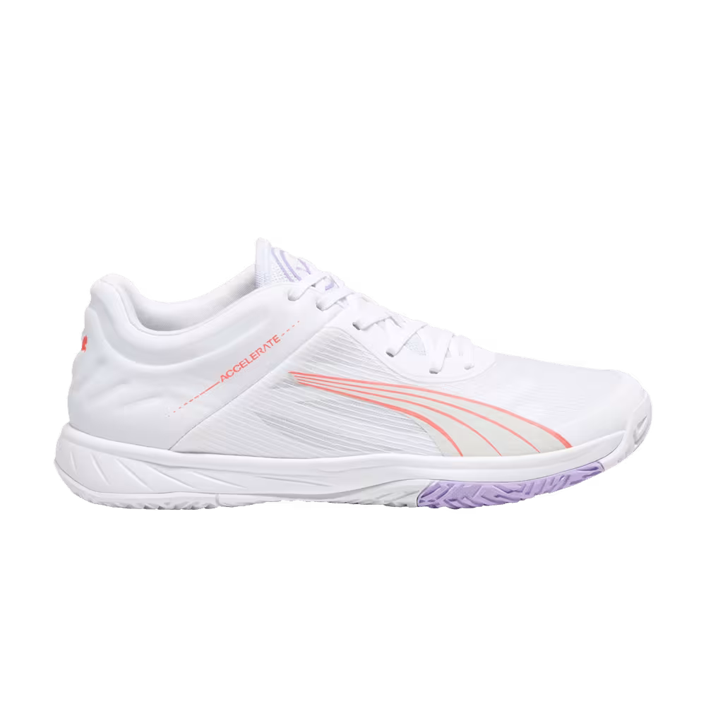Puma Women's Accelerate Turbo Court White Fire Orchid Violet
