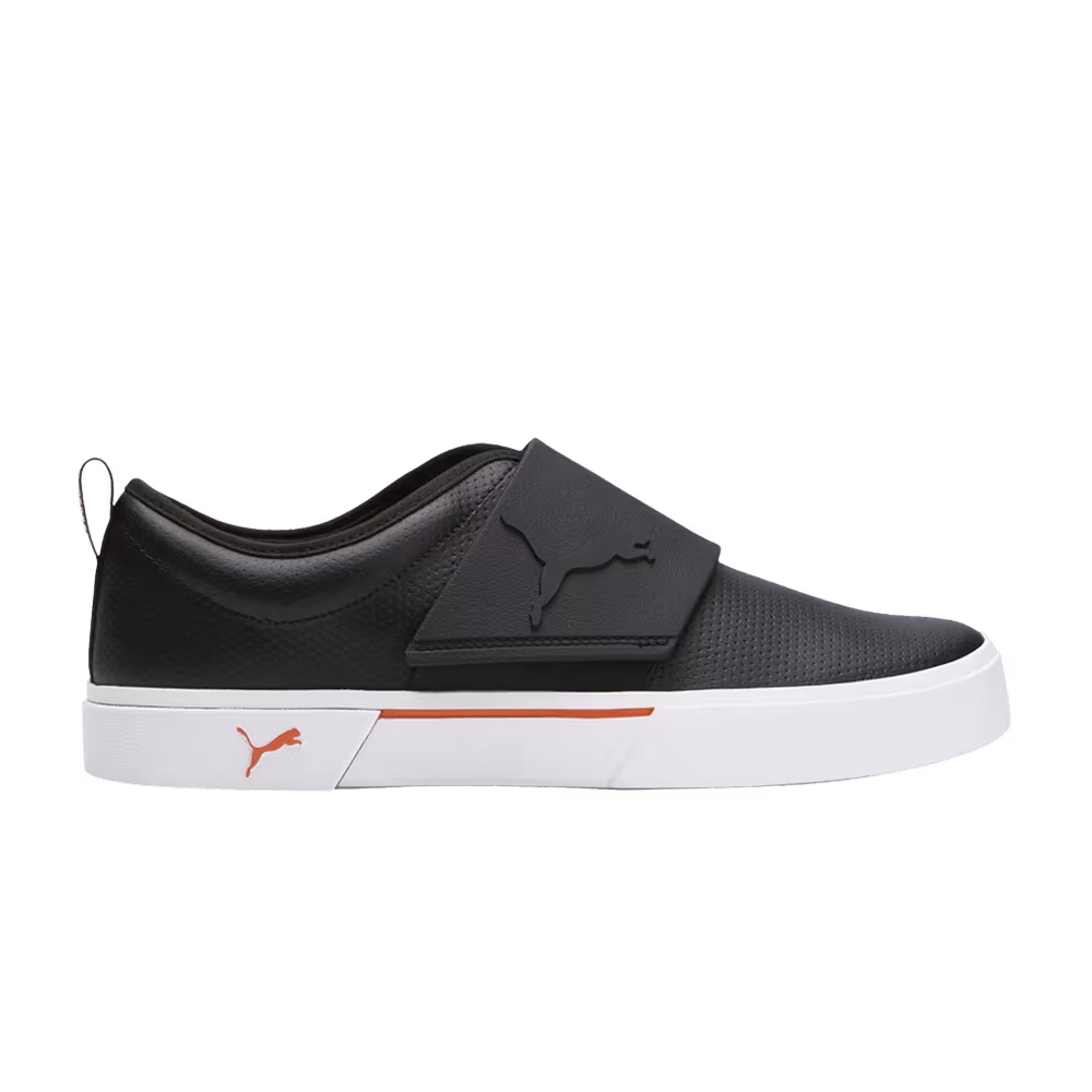Puma El Rey II Slip On Perf Leather Black Chili Powder