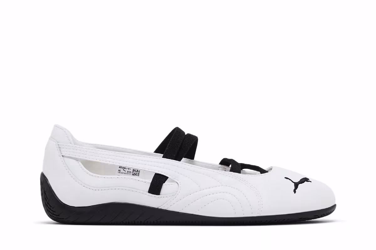 Puma Women's Speedcat Ballet Leather White Black, view 2