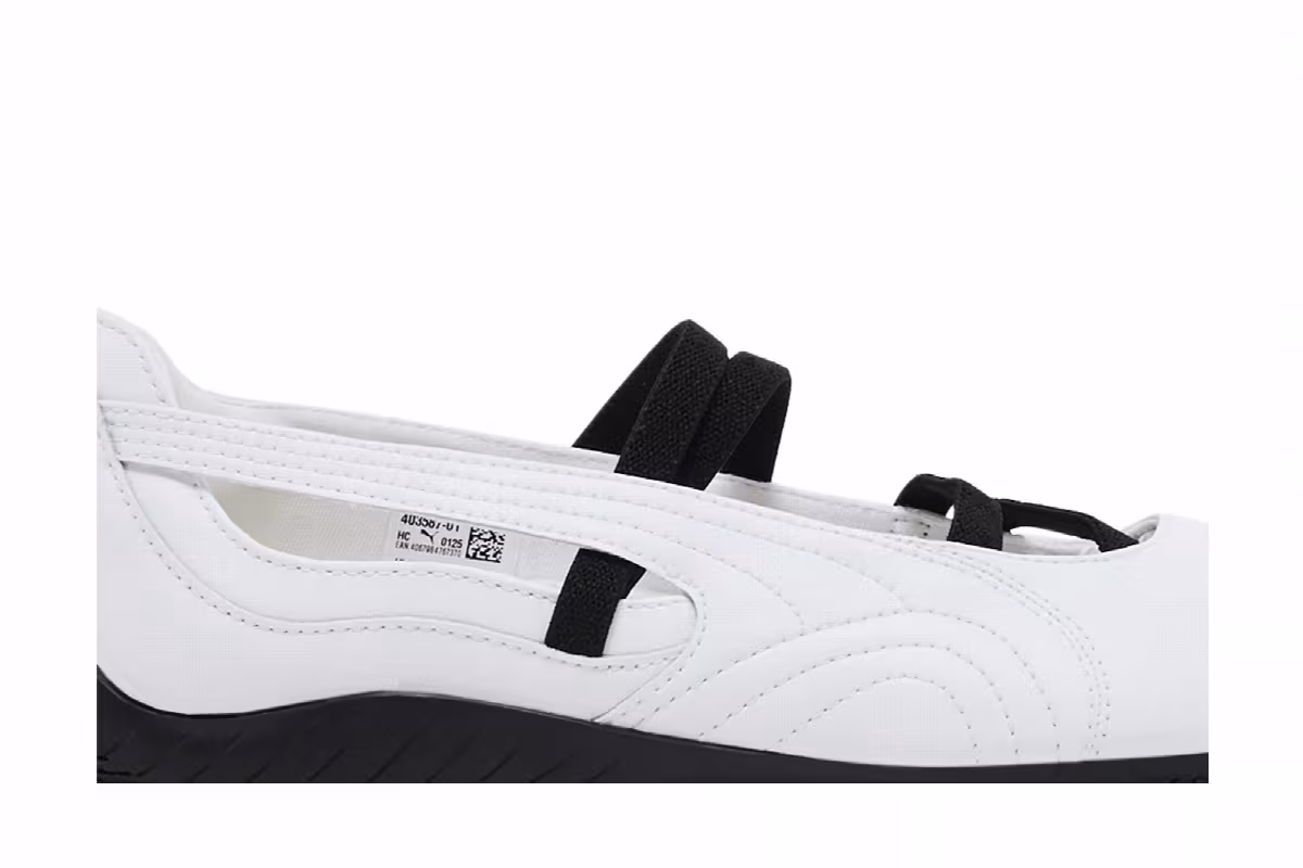 Puma Women's Speedcat Ballet Leather White Black, view 3