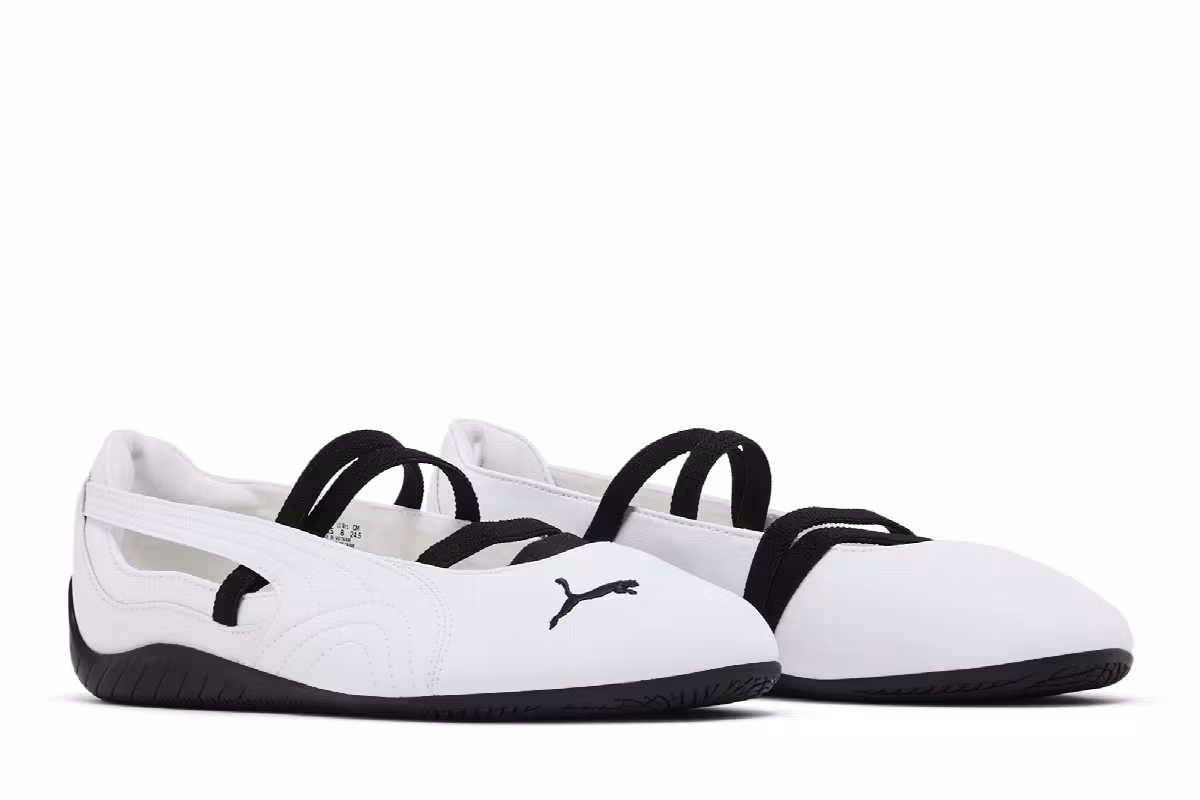 Puma Women's Speedcat Ballet Leather White Black, view 9