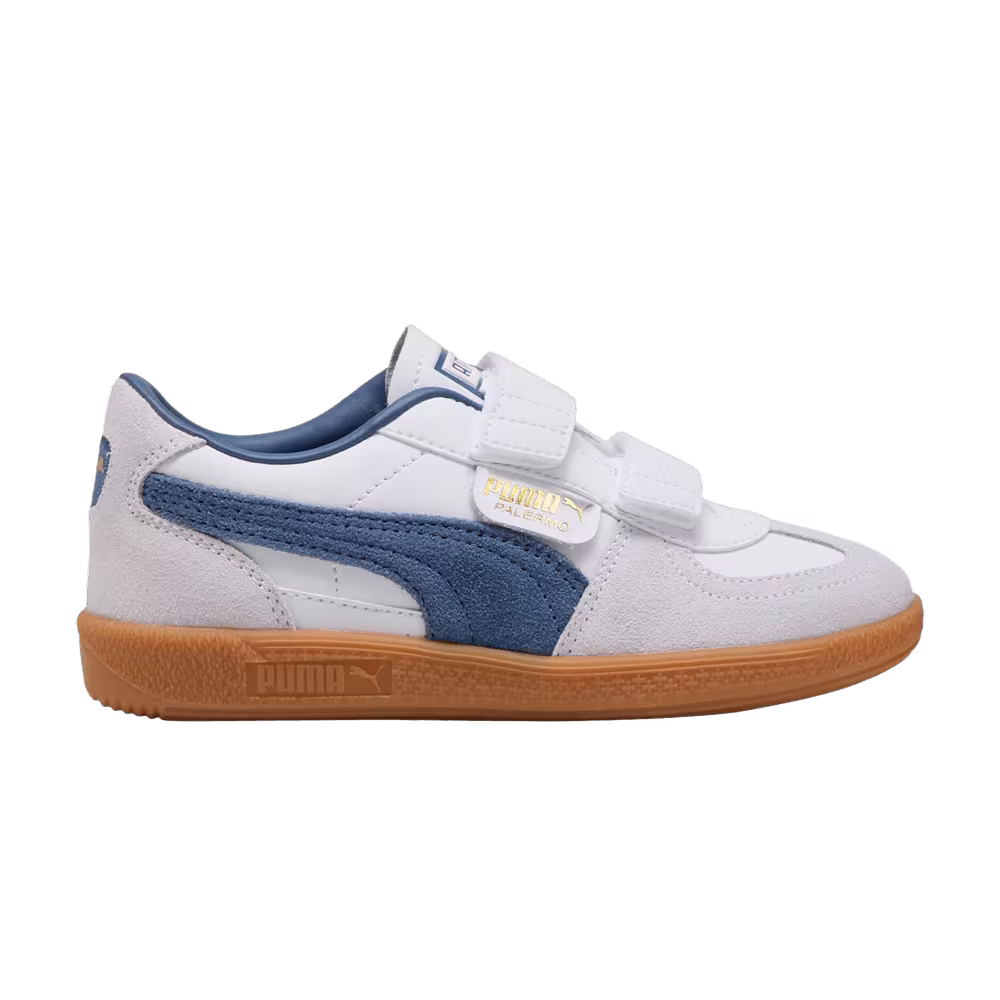 Puma Palermo Elevata Leather Little Kid White Dark Indigo