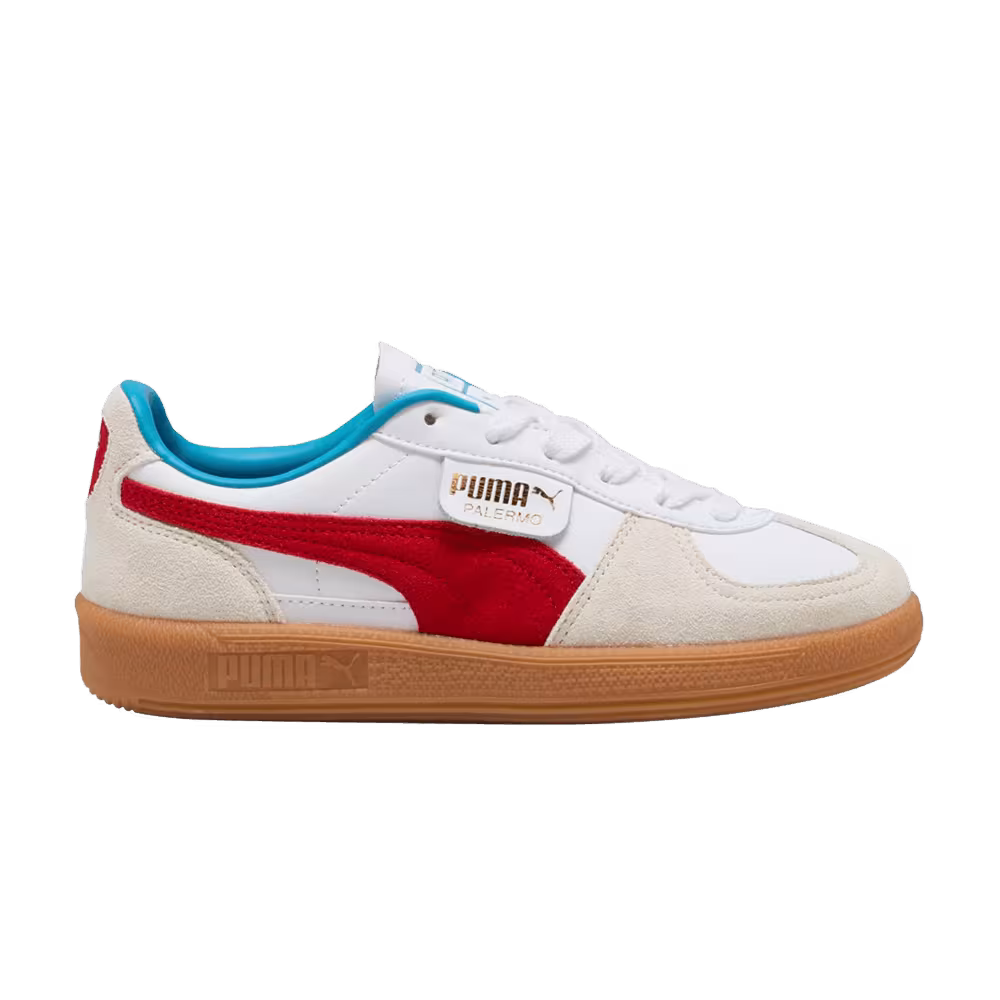 Puma Palermo Leather Big Kid White Red