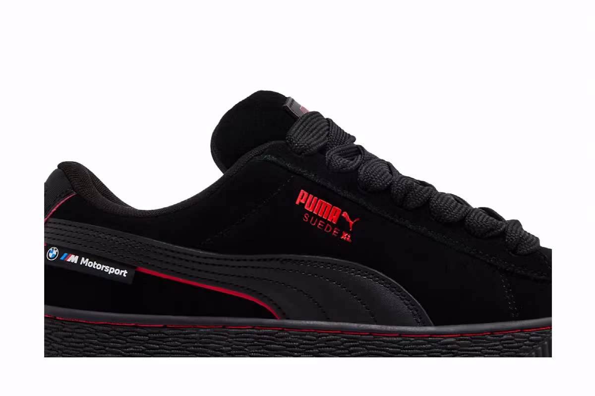 BMW M Motorsport x Puma Suede XL Black Pop Red, view 3
