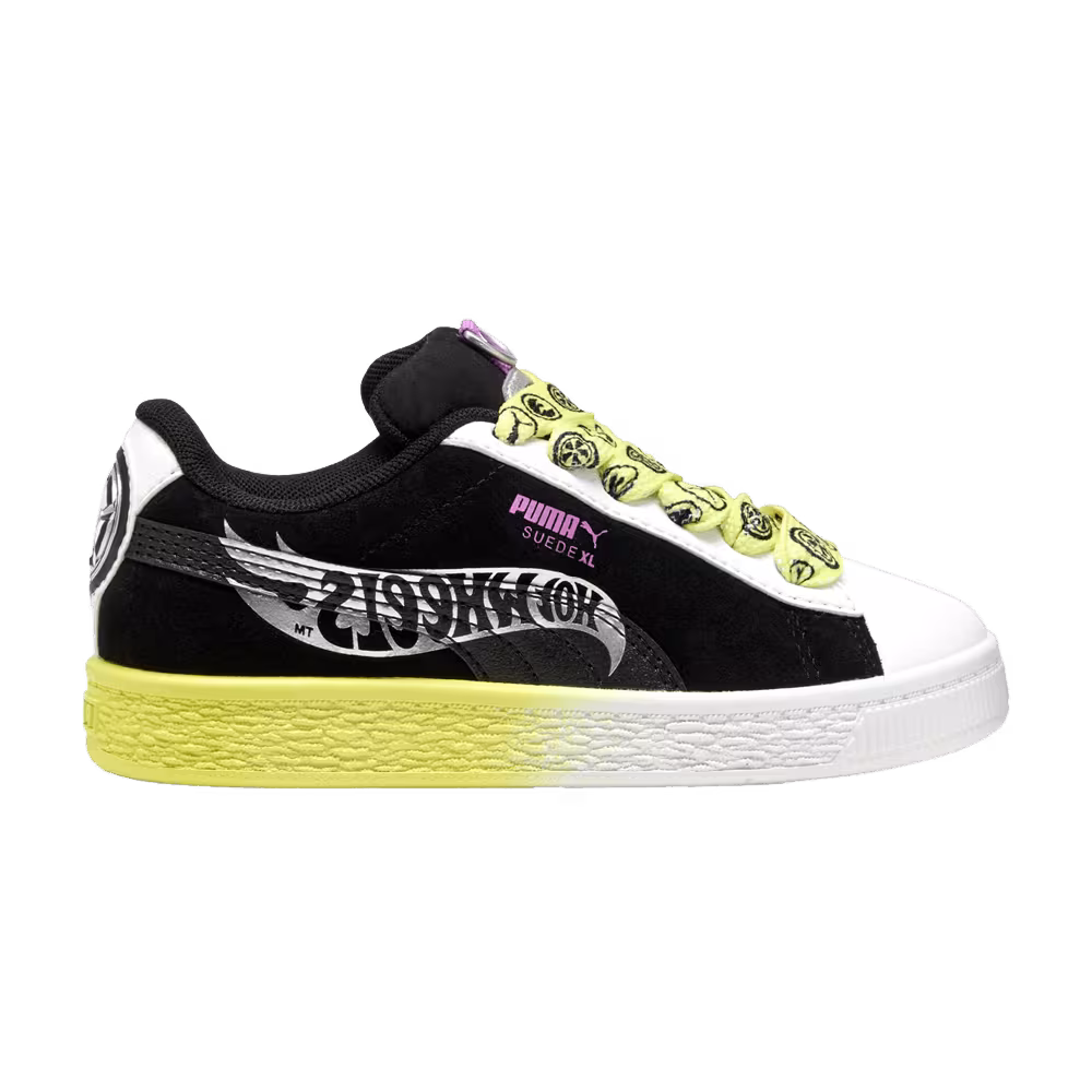 Hot Wheels x Puma Suede XL Little Kid Black Lemon Sherbert