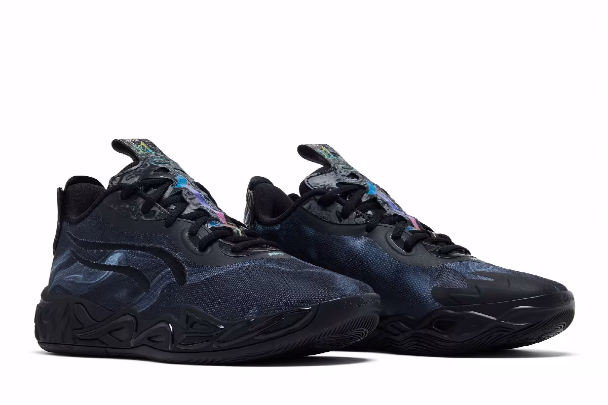 Puma MB.04 Lo Team Big Kid Black Dark Amethyst, view 9
