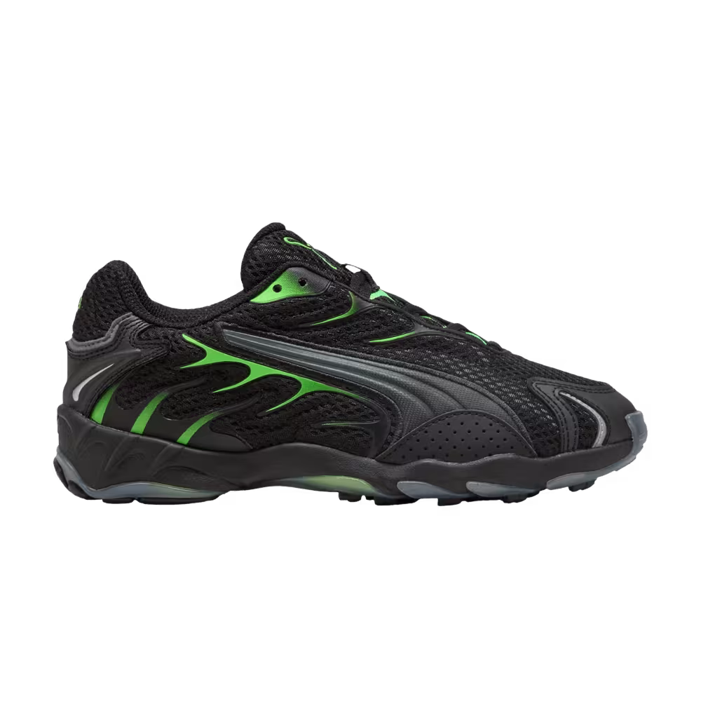Puma Inhale Big Kid Black Green Glare