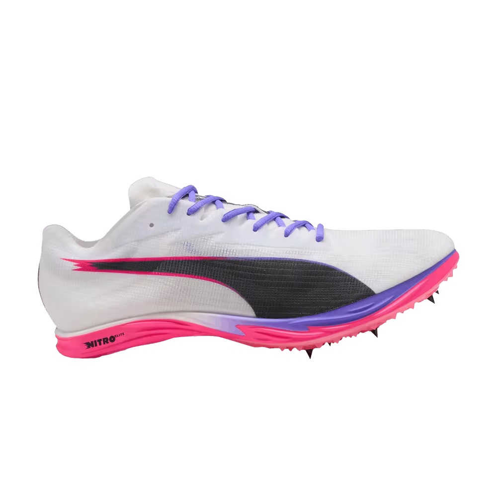 Puma evoSPEED Nitro Elite 3 Mid Distance White Fluro Pink