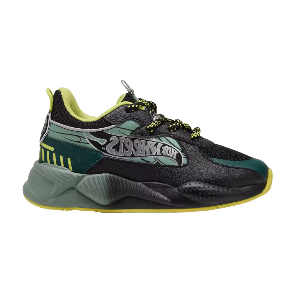 Hot Wheels x Puma RS-X Little Kid Black Green Moon