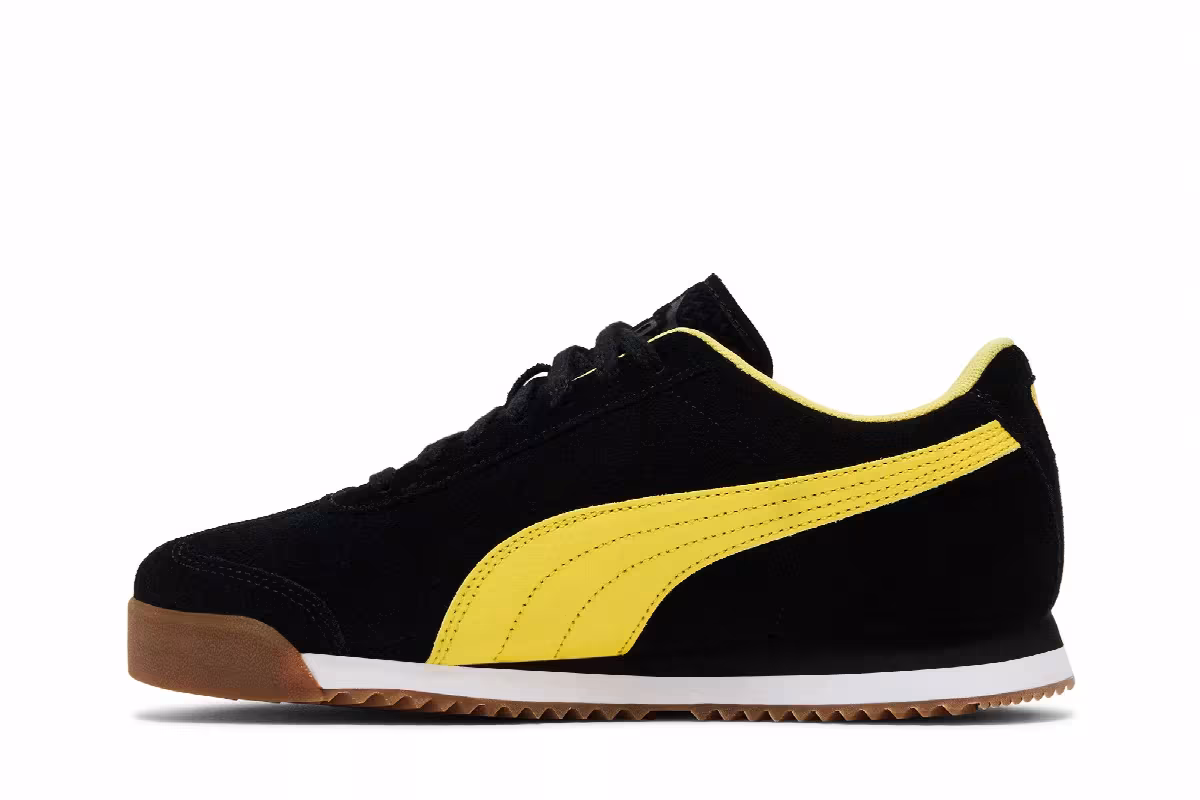 Puma Roma Suede Black Sunny Yellow, view 4