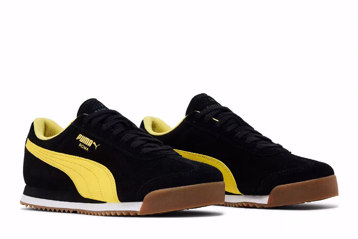 Puma Roma Suede Black Sunny Yellow, view 9