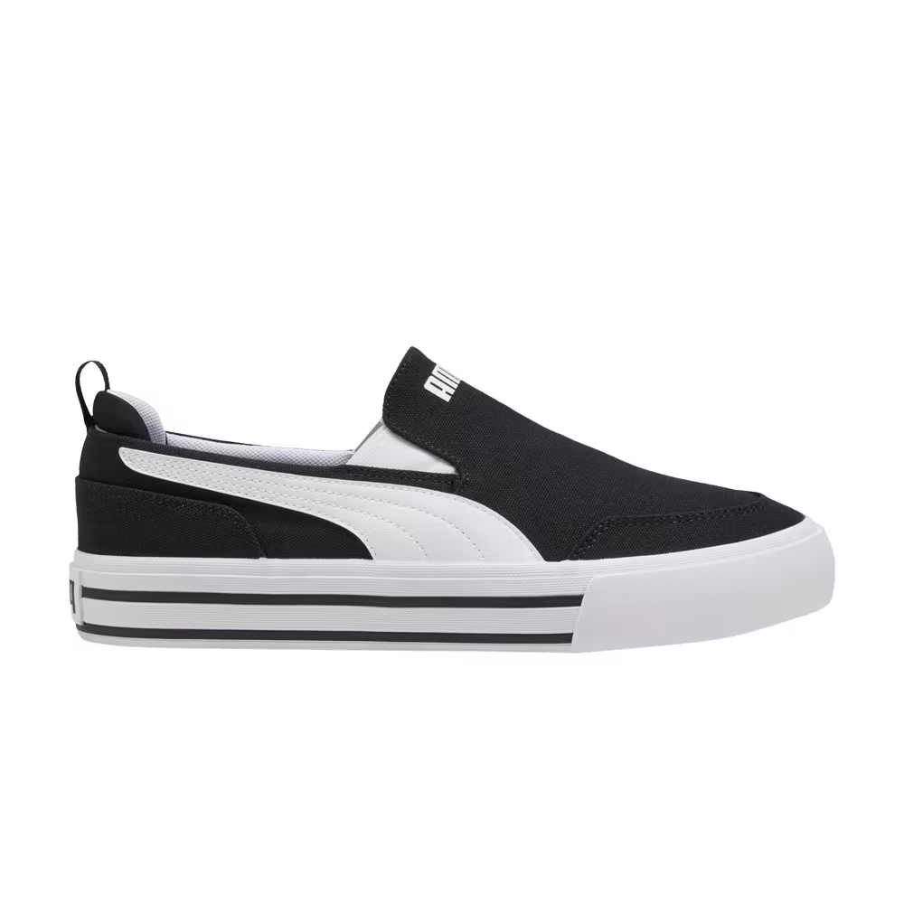 Puma Court Classic Vulc Slip On Black White