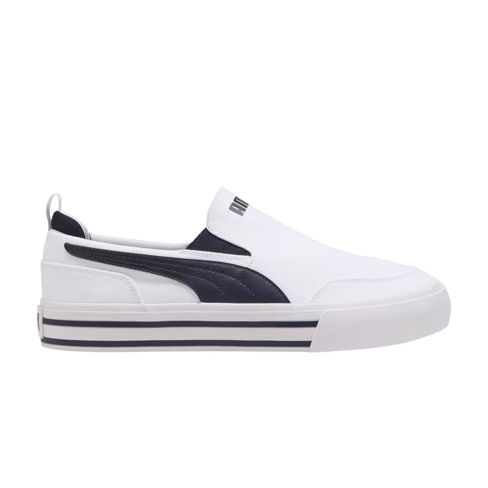 Puma Court Classic Vulc Slip On White New Navy