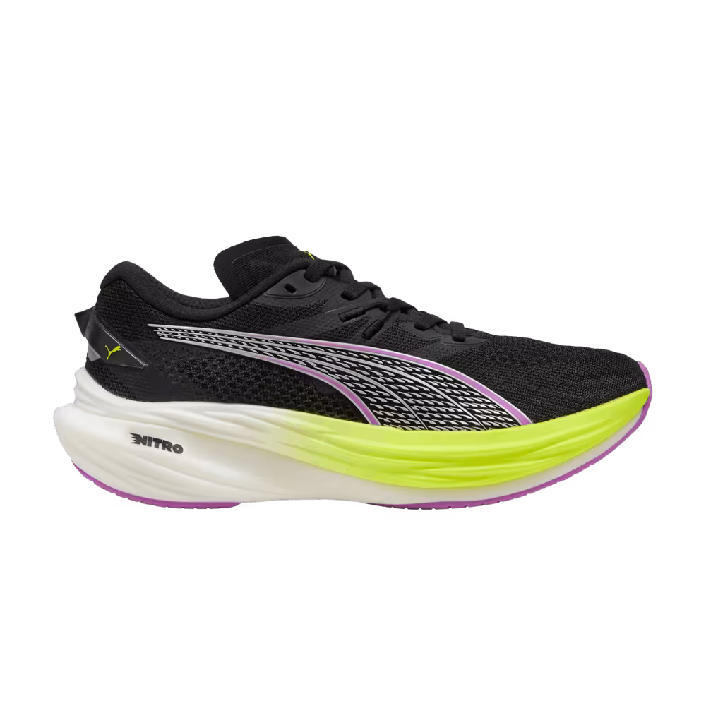 Puma Women's Deviate Nitro 3 Black Yellow Alert Magenta