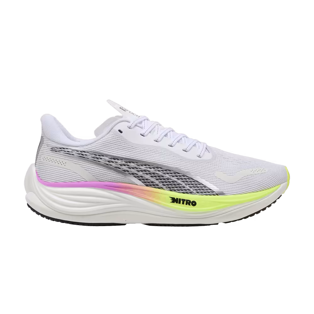 Puma Velocity Nitro 3 White Pure Magenta Yellow Alert