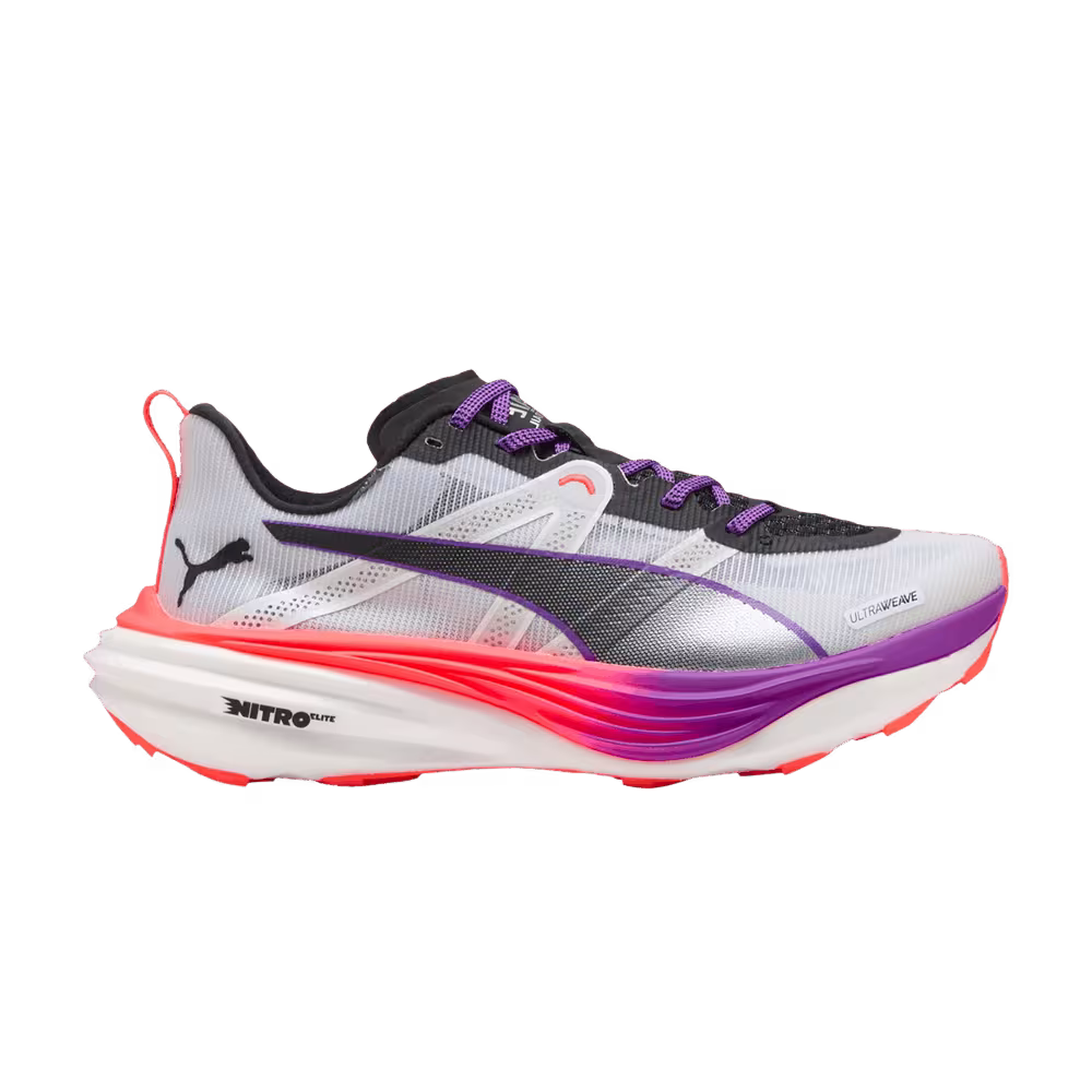 Puma Women's Deviate Nitro Elite Trail White Glowing Red Pure Magenta