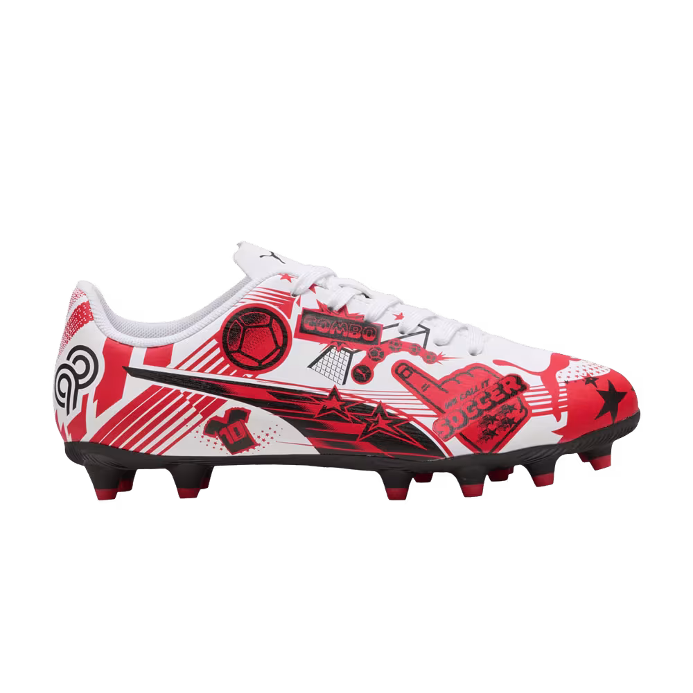 Christian Pulisic x Puma Ultra Legacy FG/AG Big Kid Allover Print - White Red Black