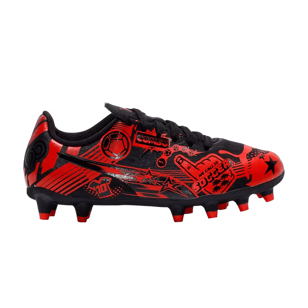 Christian Pulisic x Puma Ultra Legacy FG/AG Big Kid Allover Print - Black Red